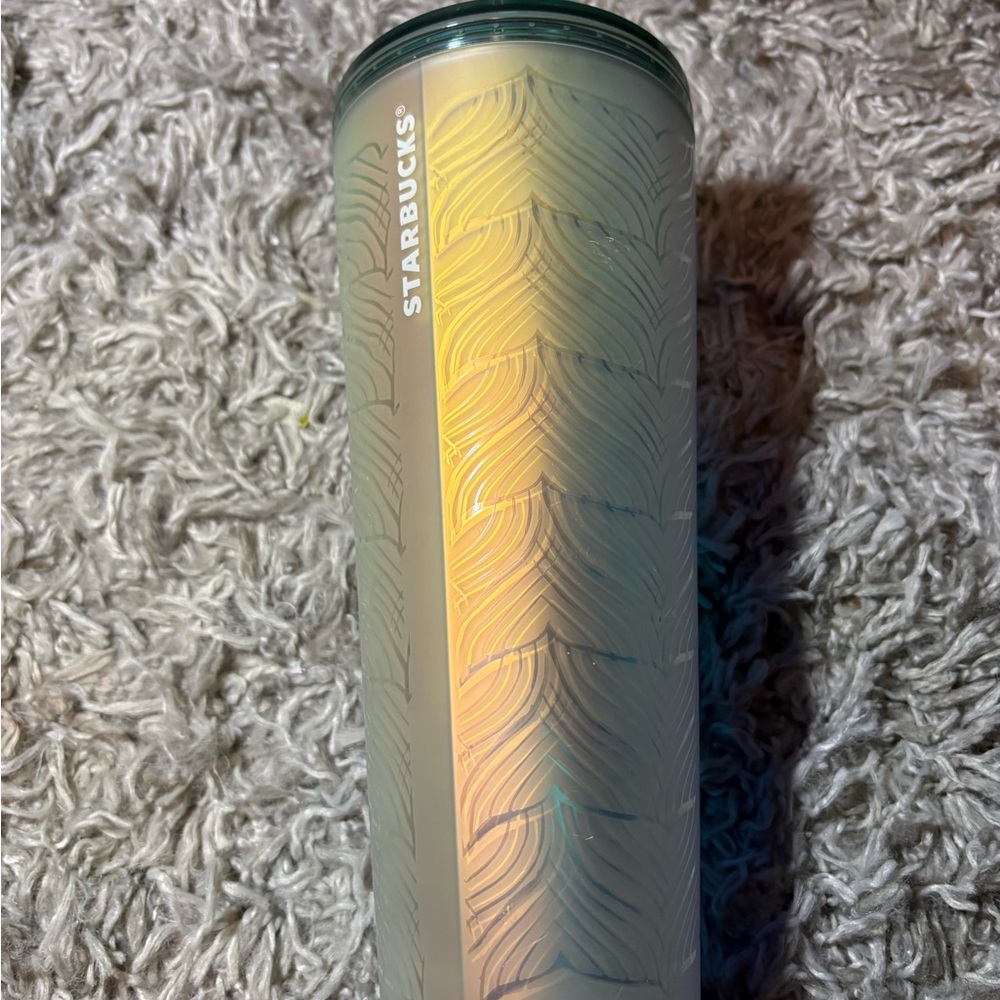 Starbucks Holographic Tumbler with Leaf Pattern
